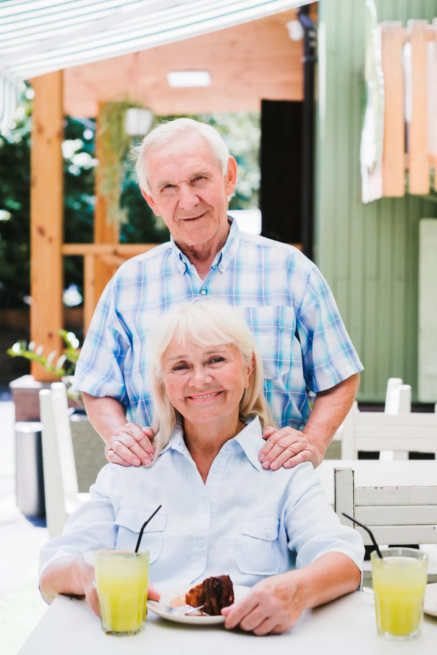 Smiling senior couple at home